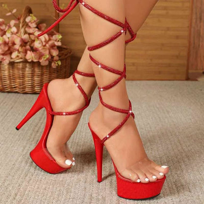 Pole Dance 15cm Platform Heel Open Toe Shoes