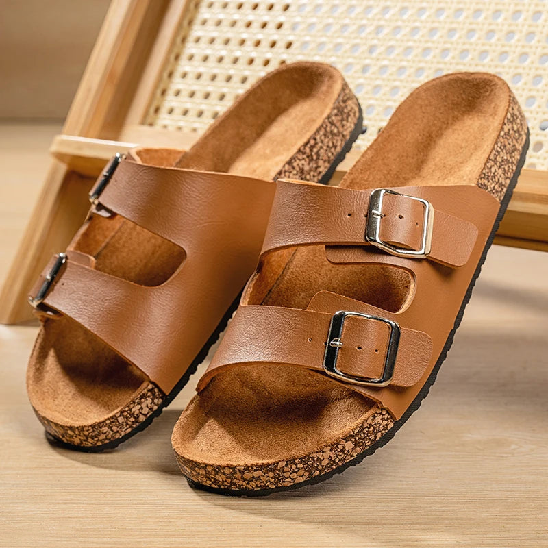 Classic Comfortable Summer Cork Shoes For Men Outdoor Sandals