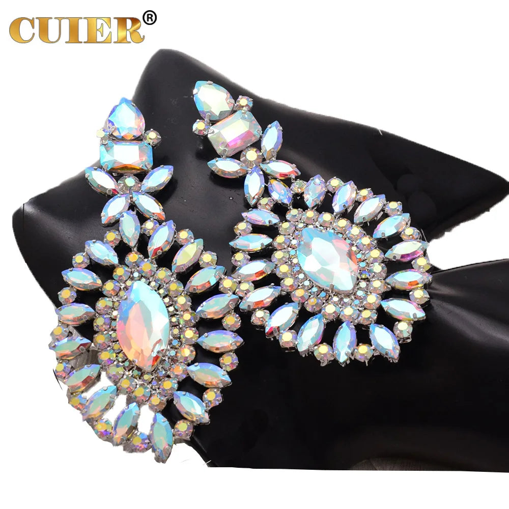 Drag Queen 13.8cm Drop Clip On Luxury Earrings Stunning Huge Size Dangle Earring