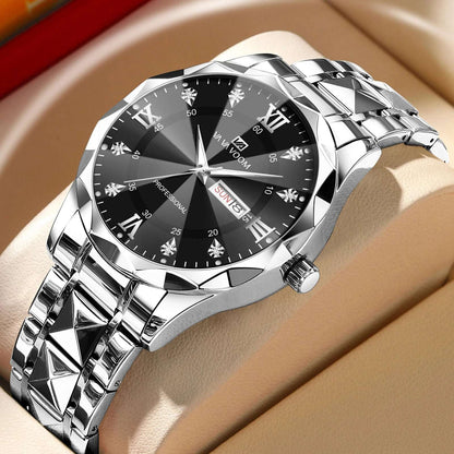 Men Luxury Quartz Movement Night Glow Stainless Steel Watch