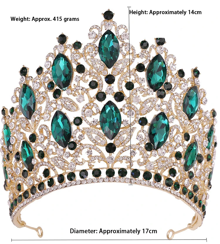 Luxury Royal Crown for Women Large Crystal Tiara