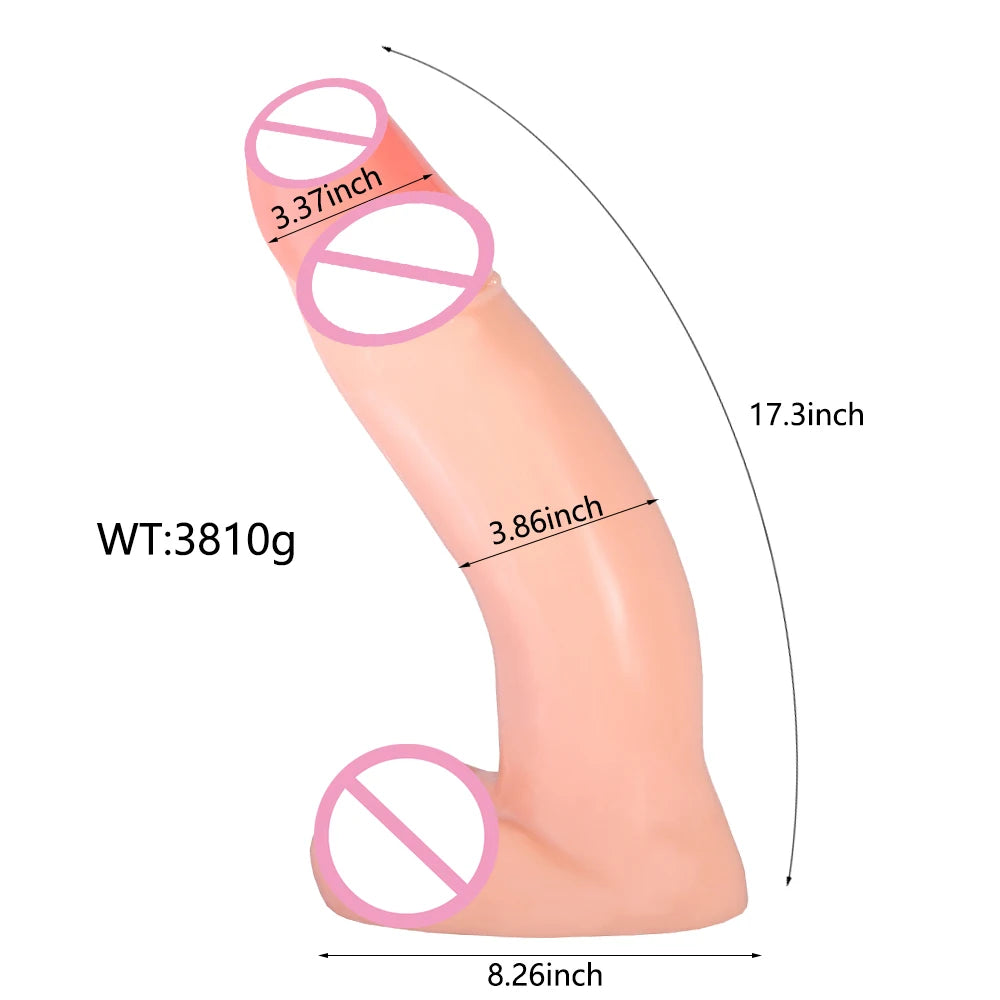 17 Inches Super Huge Realistic Penis Large Dildo Female Erotic Goods Unisex Sex Toys