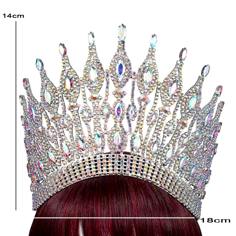 Bridal Wedding Crown Crystal Round Crown Hair Accessory