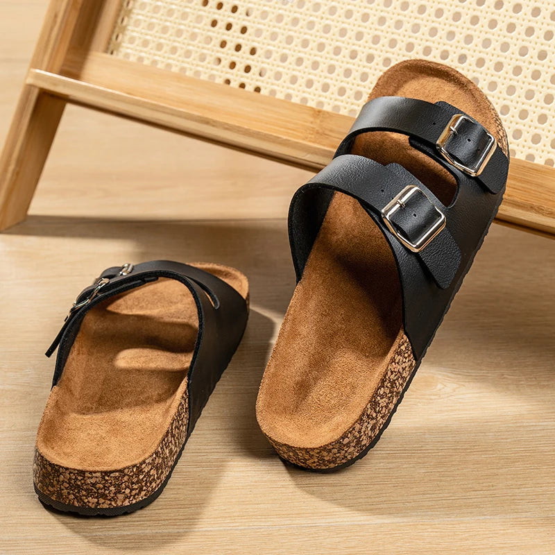 Classic Comfortable Summer Cork Shoes For Men Outdoor Sandals