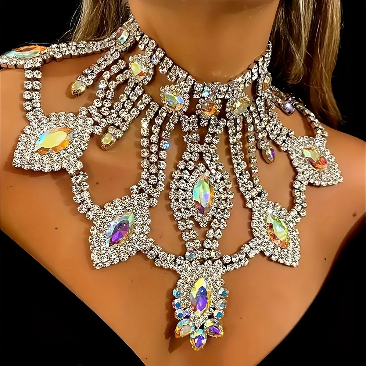 Exaggerated Crystal Large Women's Luxury Rhinestone Jewelry - Pleasures and Sins   Pleasures and Sins