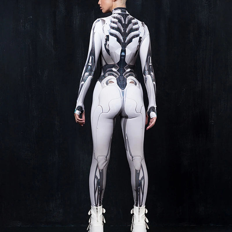 3D Printed Cosplay Bodycon Jumpsuit Y2K Techwear Goth Punk Anime Bodysuit - Pleasures and Sins   Pleasures and Sins