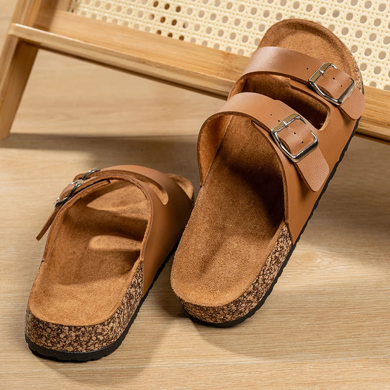 Classic Comfortable Summer Cork Shoes For Men Outdoor Sandals