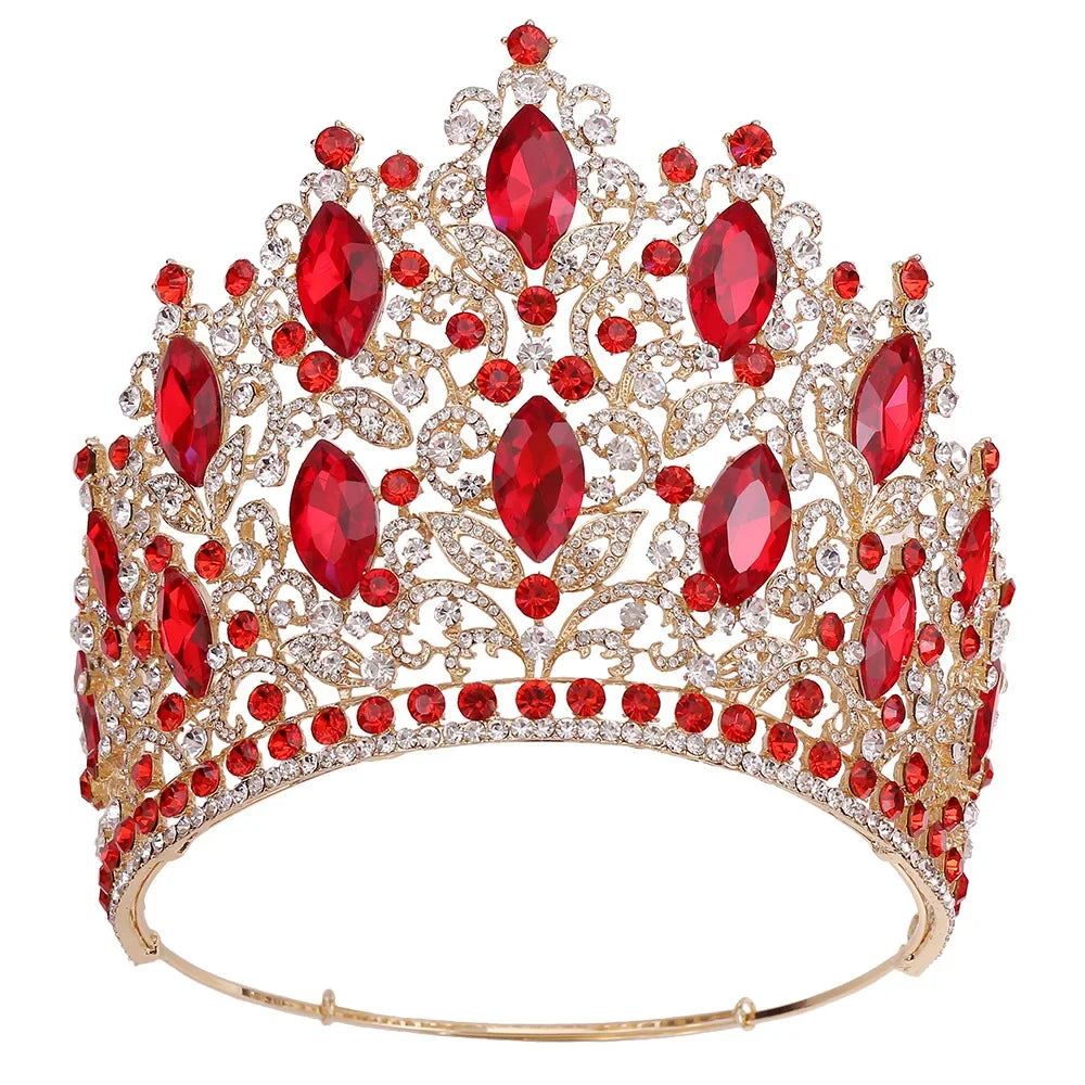 Luxury Royal Crown for Women Large Crystal Tiara