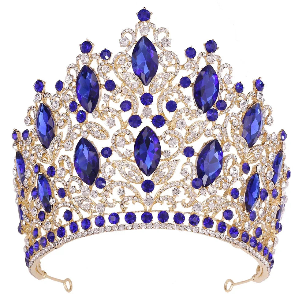 Luxury Royal Crown for Women Large Crystal Tiara