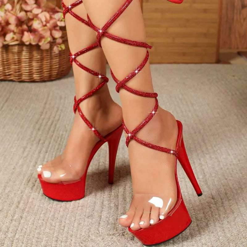 Pole Dance 15cm Platform Heel Open Toe Shoes