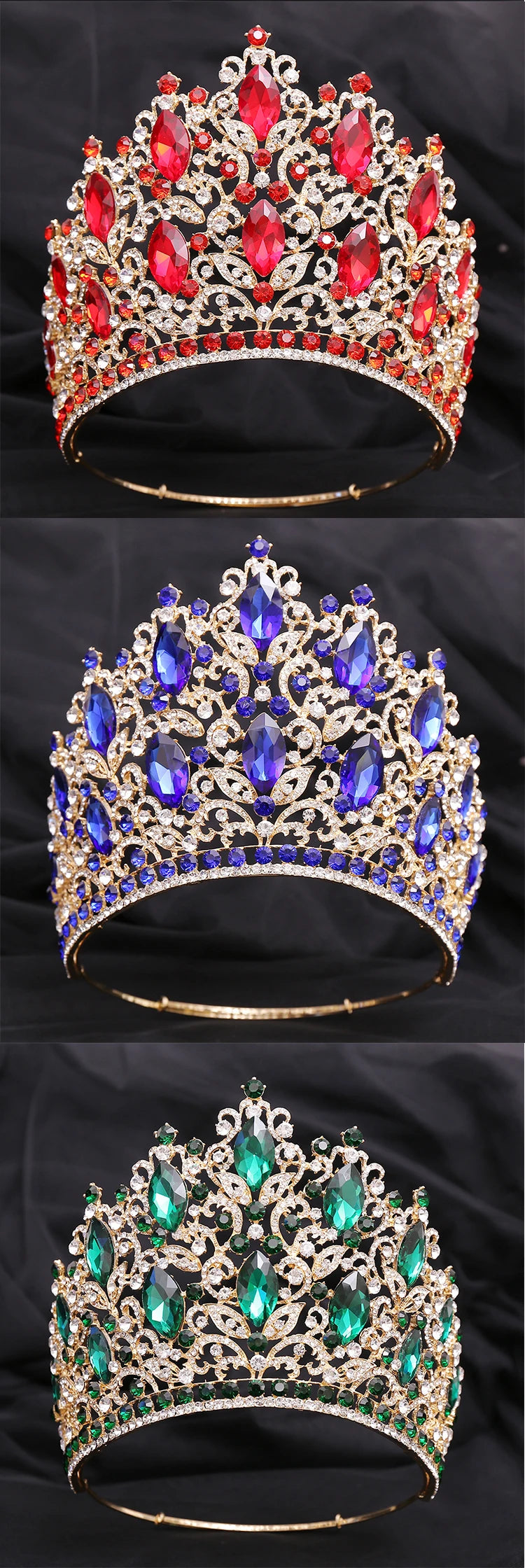 Luxury Royal Crown for Women Large Crystal Tiara