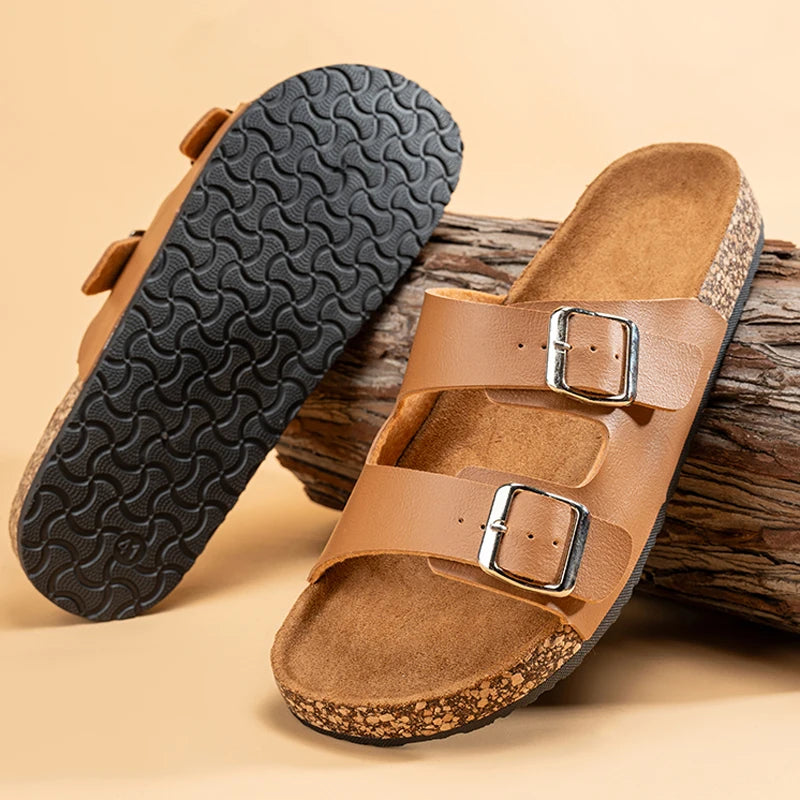 Classic Comfortable Summer Cork Shoes For Men Outdoor Sandals