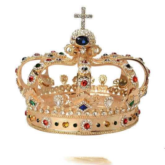 Royal Crystal Crown Headpiece For Men and Women Pageant