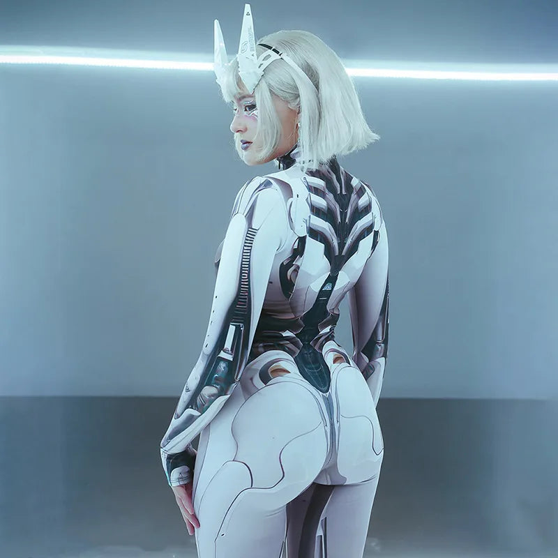 3D Printed Cosplay Bodycon Jumpsuit Y2K Techwear Goth Punk Anime Bodysuit - Pleasures and Sins   Pleasures and Sins