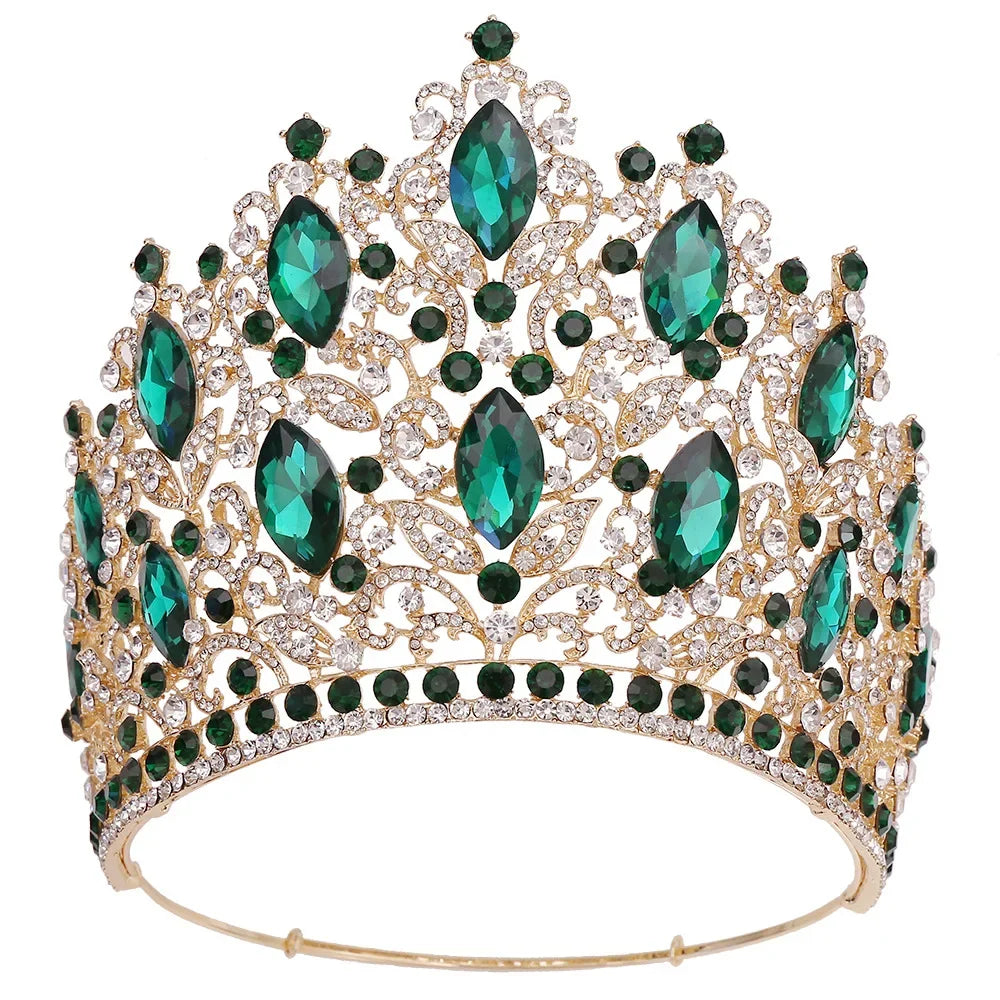 Luxury Royal Crown for Women Large Crystal Tiara