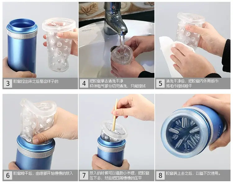 DIY plastic bottle clock instructions using a blue container with Gold Piston Retractable Thrusting.