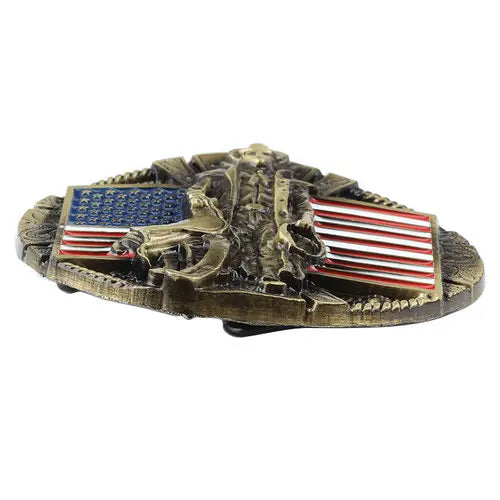 The American flag and cowboy pattern belt buckle - Pleasures and Sins   Pleasures and Sins