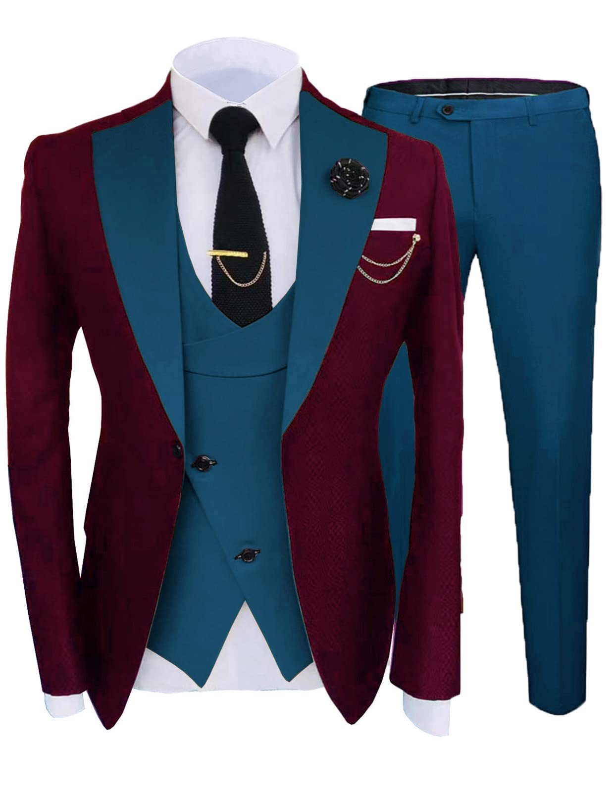 Men's Luxury Designer Three-piece Wedding Best Man Suit