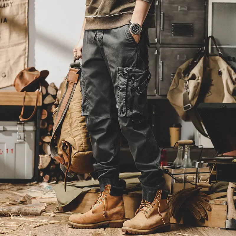 Men’s Workwear Pants Straight Cut Outdoor Casual Cargo Pants