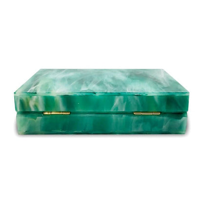 Acrylic Box Evening Handbag Luxury Small Stone Pattern Green