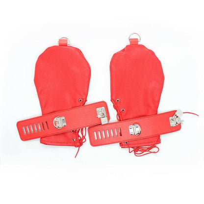 Adult Multi-Function Paw Handcuffs Binding Gloves Red