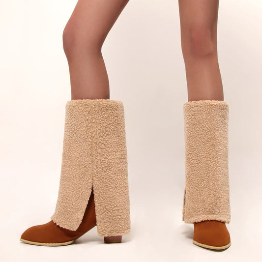 Autumn And Winter New Fashion Plush Trouser Leg Boots