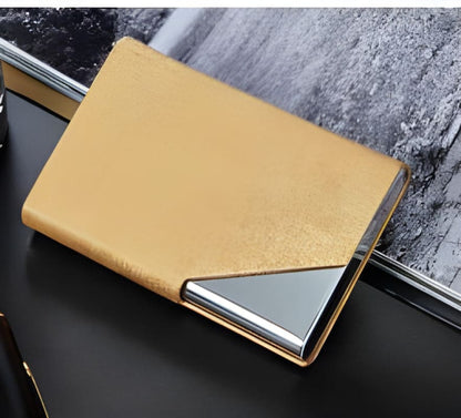 Leather Unisex Business Credit Card Holder in Aluminium 7