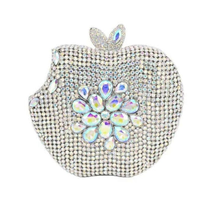 Apple Diamond Dinner Bag for Elegant Banquets Silver AB