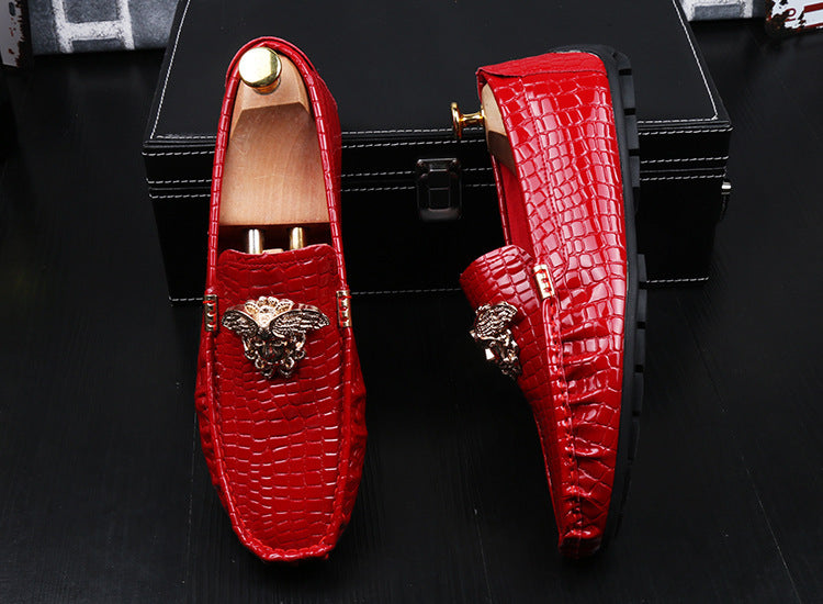 Men's Fashion crocodile Print Moccasins