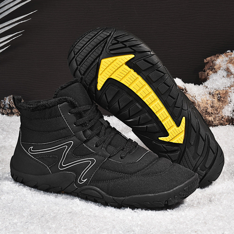 Men's Warm And Plush Sneaker Style Fur Lined Snow Boots