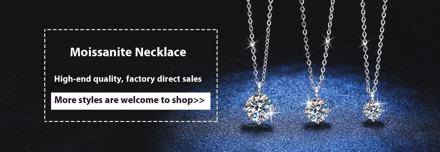 Three sparkling Moissanite diamond necklaces with silver chains for elegant style.