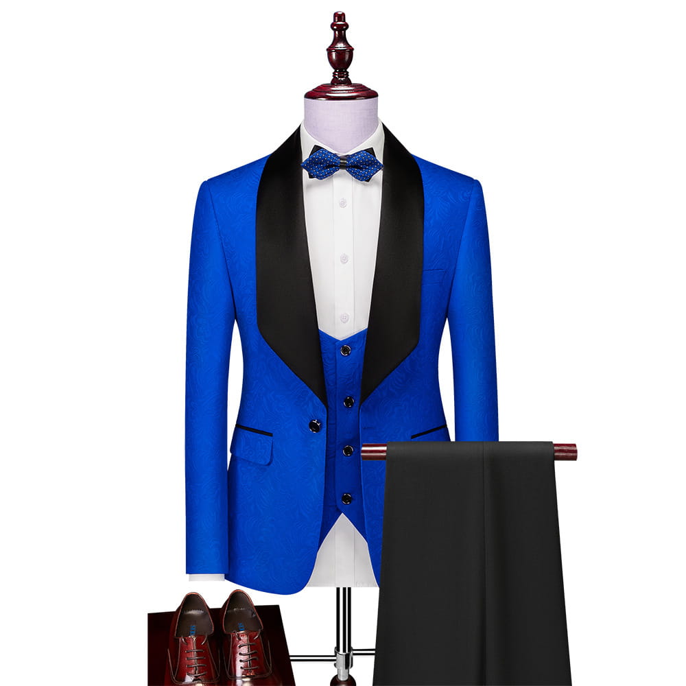 Men’s Slim Fit Groom Wedding Evening 3 Piece Suit Set