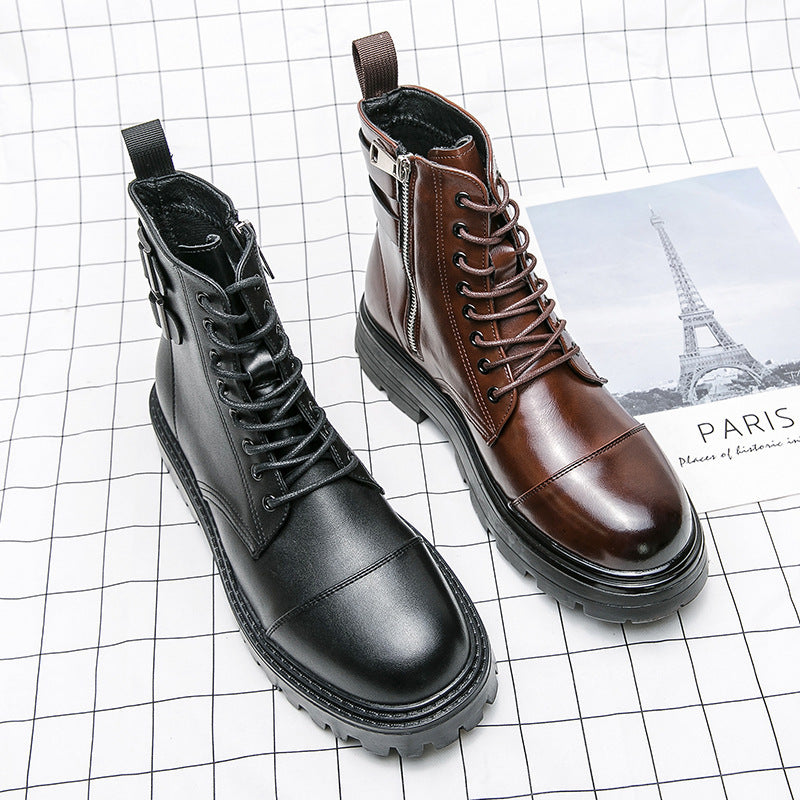 Nouvelles bottes Chelsea mi-hautes à tête ronde pour hommes