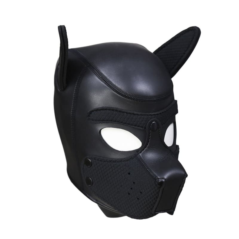 Unisex Black Rubber Fetish Bondage Puppy Play Mask - Pleasures and Sins   Pleasures and Sins