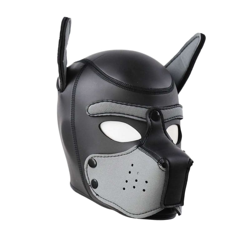 Unisex Black Rubber Fetish Bondage Puppy Play Mask - Pleasures and Sins   Pleasures and Sins