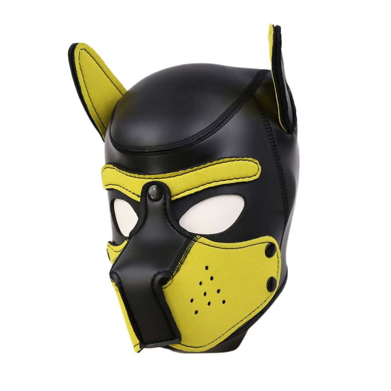 Unisex Black Rubber Fetish Bondage Puppy Play Mask - Pleasures and Sins   Pleasures and Sins