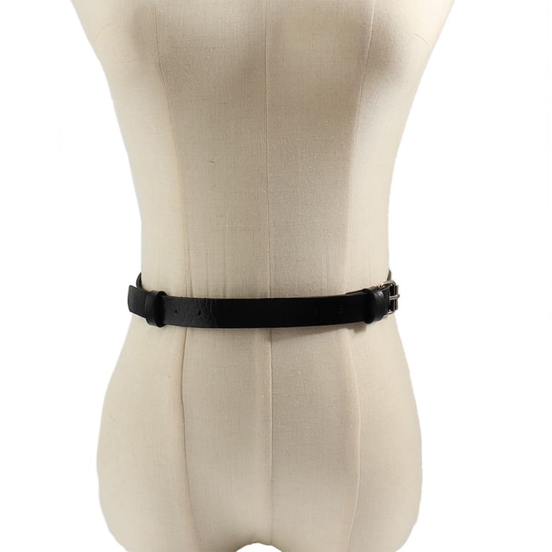 Sexy Black Leather Bondage Belt Hip Harness for Erotic Play