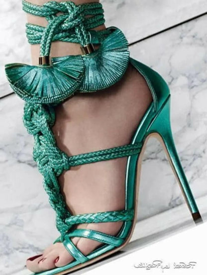 Braided Strap High Heel Gladiator Sandals Online