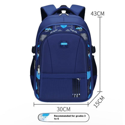 Breathable Light Negative Large Capacity Schoolbag Blue L