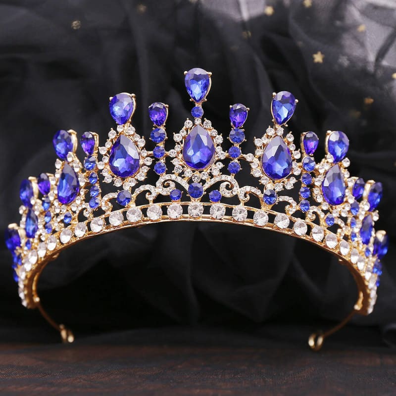 Bridal Baroque Water Drop Diamond Princess Tiara KC Gold