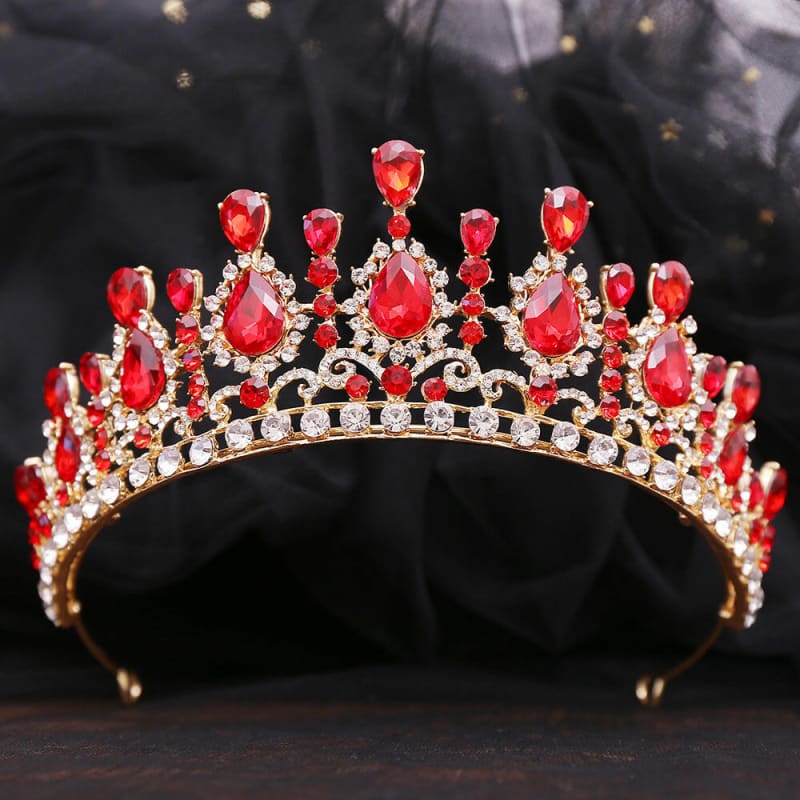 Bridal Baroque Water Drop Diamond Princess Tiara KC Gold