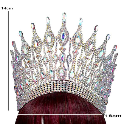 Bridal Wedding Crown Crystal Round Hair Accessory Luxurious