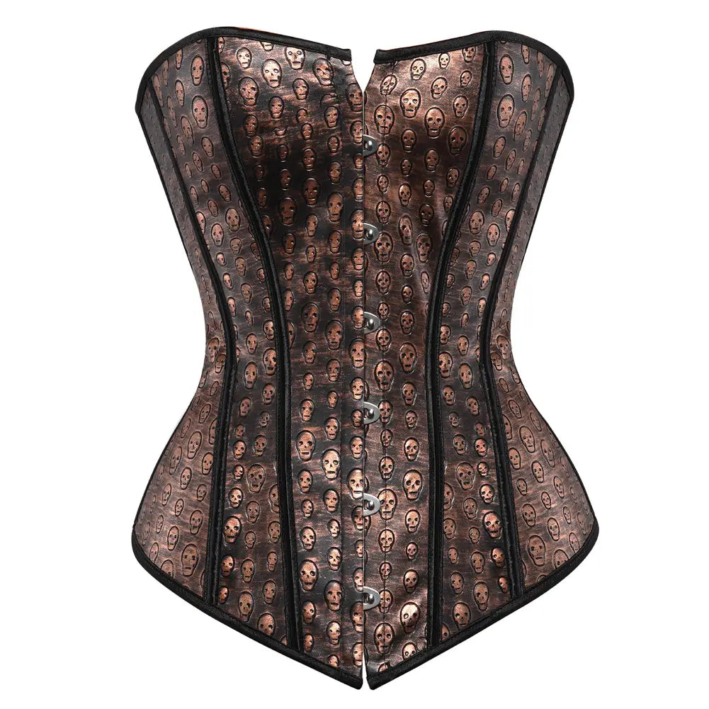 Haut corset sexy pour femme Skull Head Court