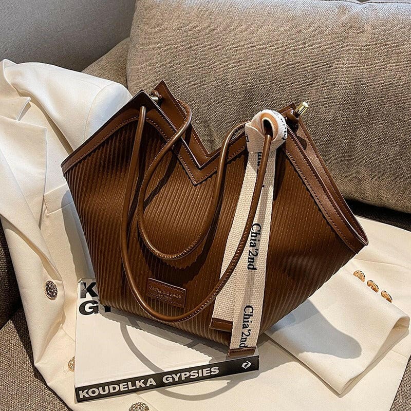 Casual Luxury Fashion Student Shoulder Tote Bag Coffee color