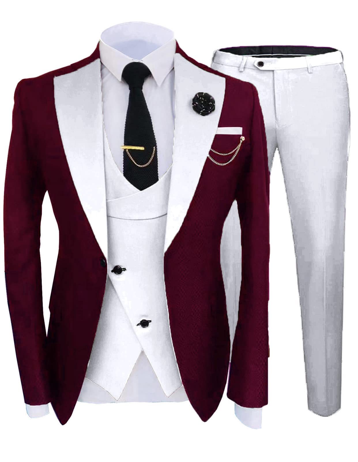 Men's Luxury Designer Three-piece Wedding Best Man Suit