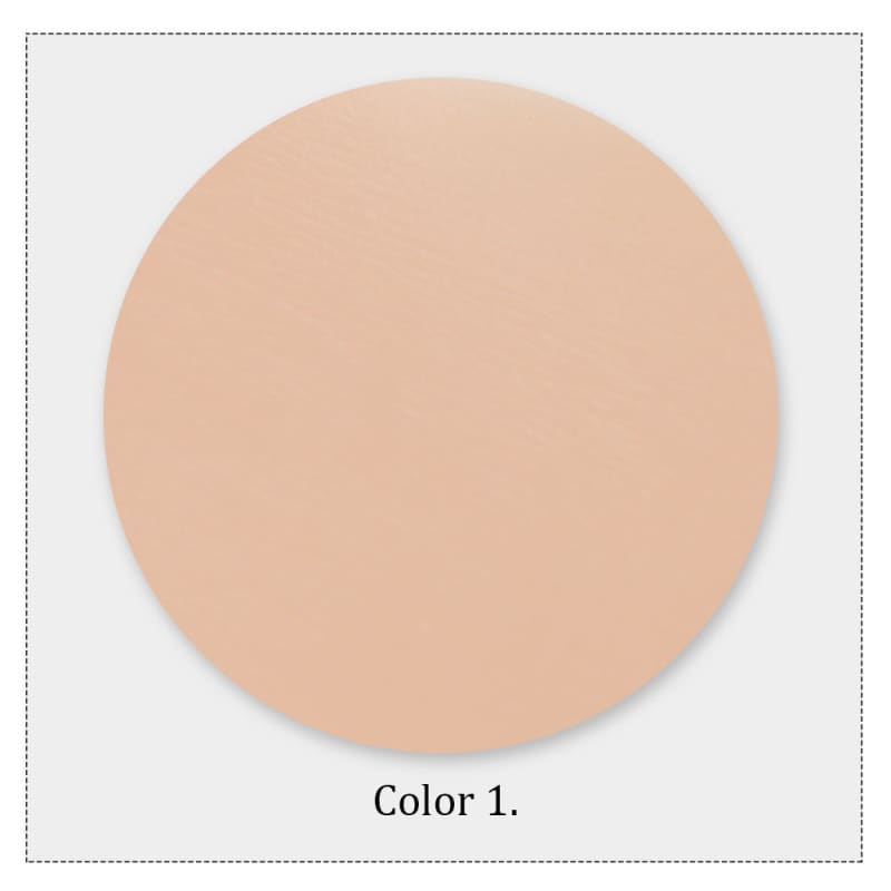 Circular shape in a pale peach or light salmon color.