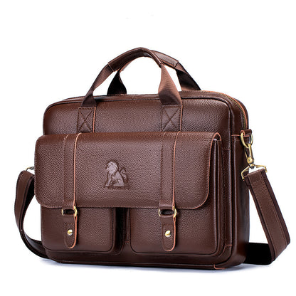 Men's Leather Briefcase Business Large Capacity Bag