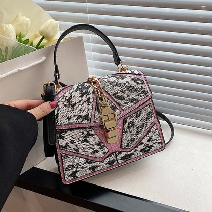 Color Block Hand-held Small Square Bag for Women