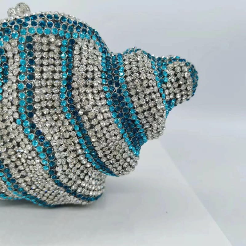 Conch Shape Rhinestone Customised Dinner Clutchbag