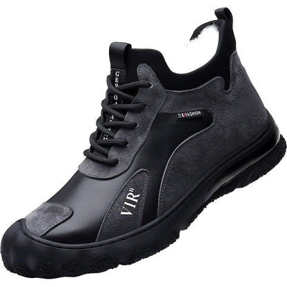 Black athletic sneaker with a sleek, modern design.